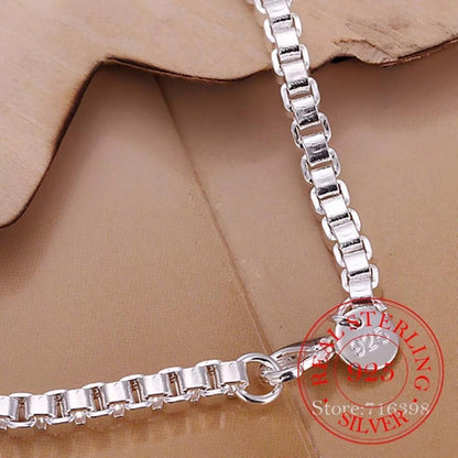 8-Inch Adjustable 925 Sterling Silver Charm Bracelet - Shiny White Bead Design, Lobster Claw Clasp - Perfect for Weddings & Parties, Ideal Couple Gift